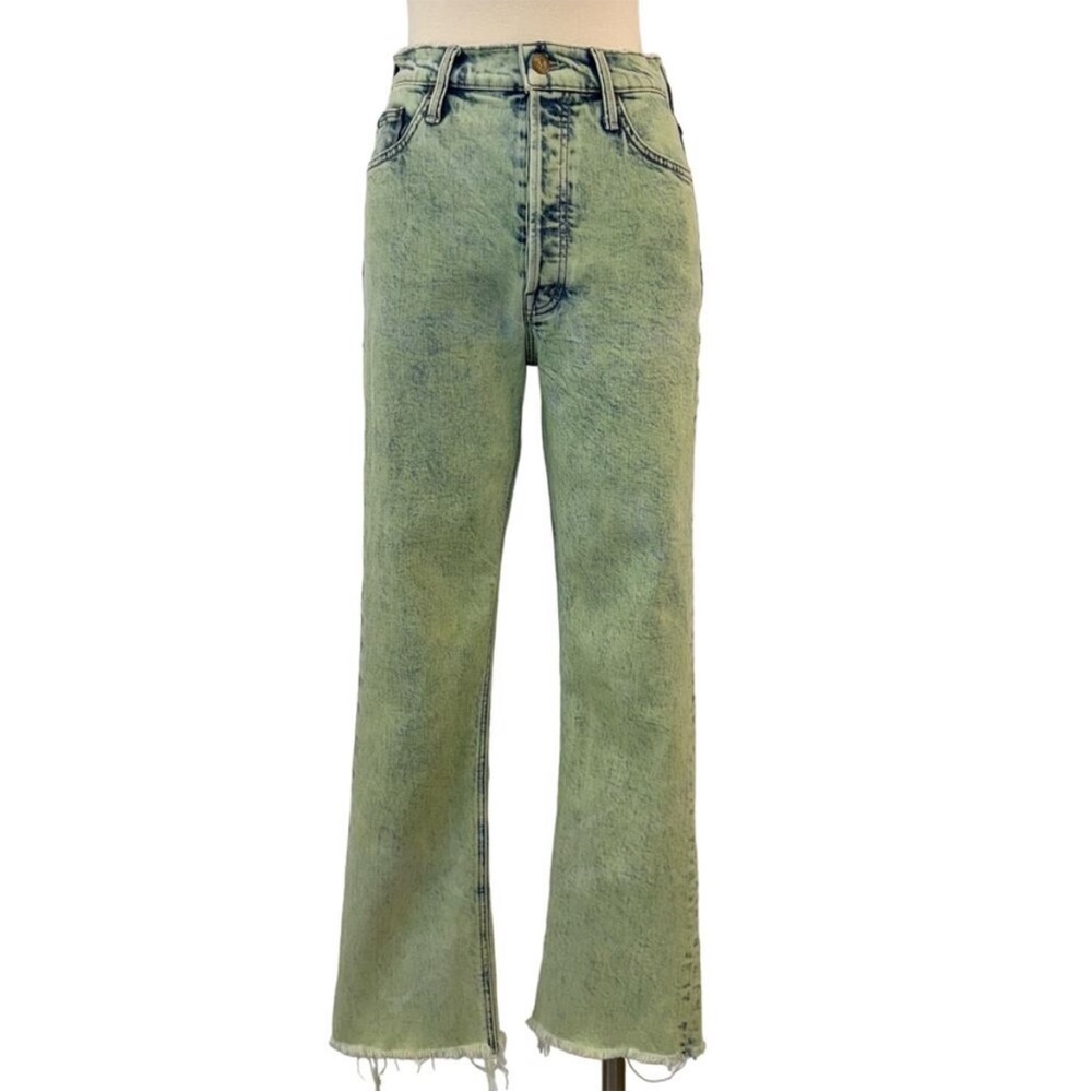 MOTHER The Tripper Crop Fray Denim Jeans in Juicy Fruit Acid Wash | Size 28